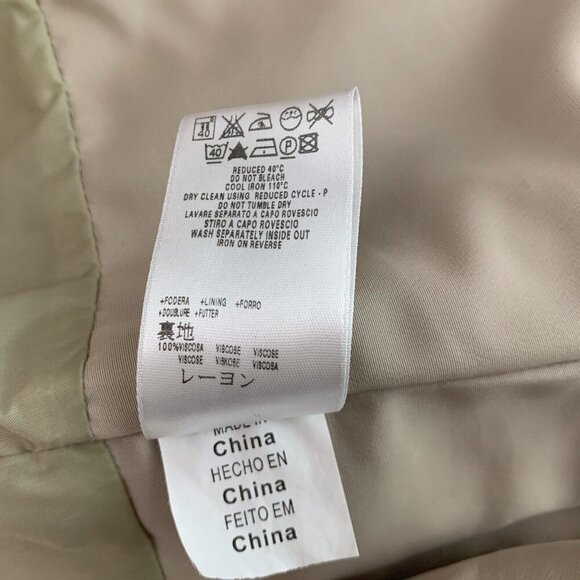 Red Valentino Size 8 US Crop Jacket Shrug 1/2 Sleeve Khaki Beige Button Up 42 - Picture 6 of 7